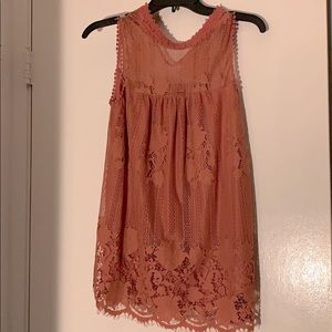 PINK LACE BLOUSE